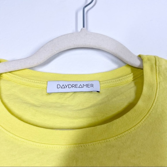 DAYDREAMER NWOT Rolling Stones 1978 Boyfriend Band Tee Neon Yellow Oversized - Picture 5 of 10